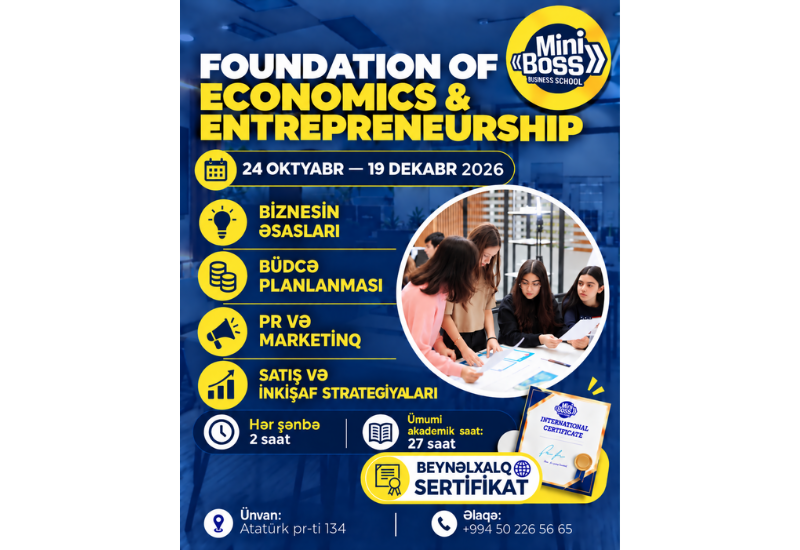 "MiniBoss Business School" Bakıda ikinci ünvanda fəaliyyətə başlayır
