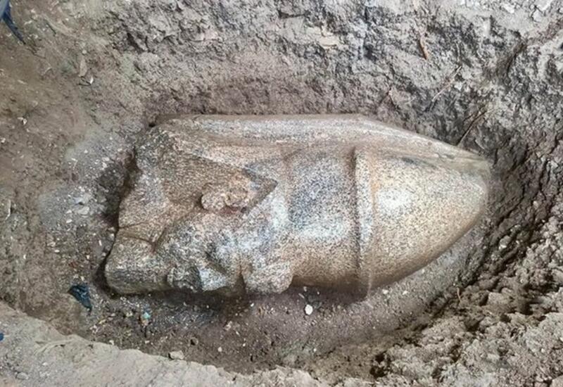 Мужчина случайно нашел древнюю статую фараона у себя во дворе