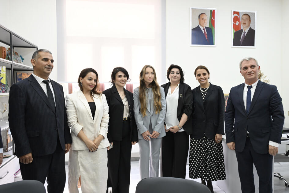 Alyona Əliyeva Mədəniyyət və Sənətkarlıq üzrə Bakı Dövlət Peşə Təhsili Mərkəzində inklüziv təlim və tədris mərkəzinin açılışında iştirak edib