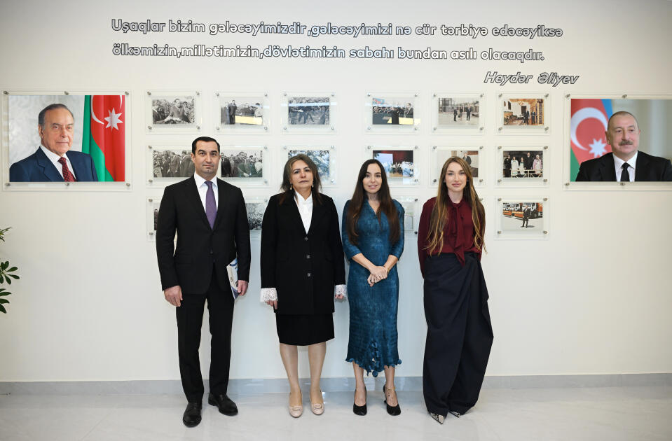 Leyla Əliyeva və Alyona Əliyeva Şamaxı şəhərindəki Xınıslı körpələr evi-uşaq bağçasının açılış mərasimində iştirak ediblər