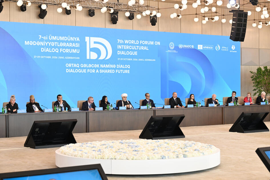 Prezident İlham Əliyev VII Ümumdünya Mədəniyyətlərarası Dialoq Forumunun açılışında çıxış edib