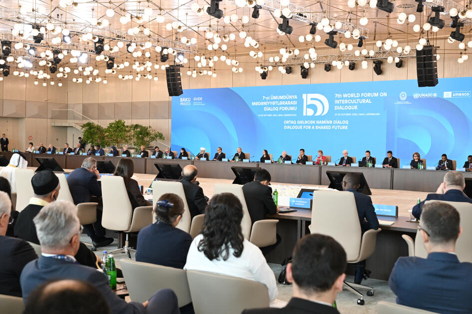 Prezident İlham Əliyev VII Ümumdünya Mədəniyyətlərarası Dialoq Forumunun açılışında çıxış edib