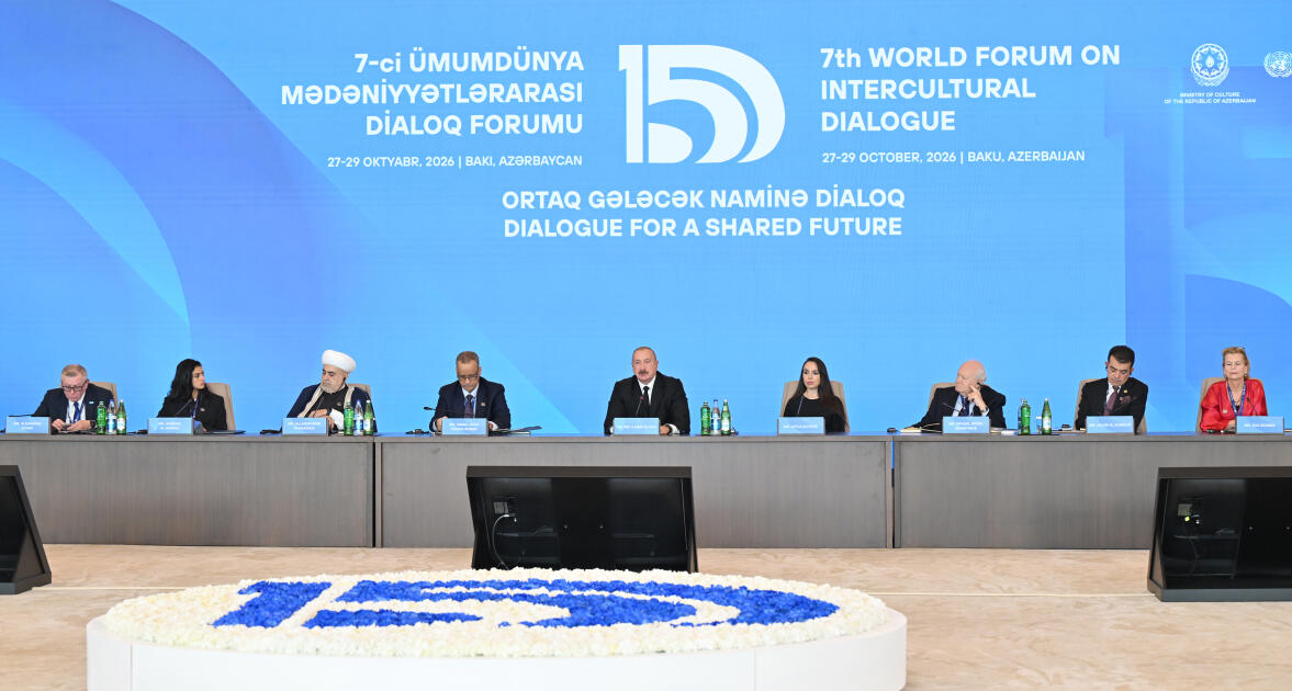 Prezident İlham Əliyev VII Ümumdünya Mədəniyyətlərarası Dialoq Forumunun açılışında çıxış edib