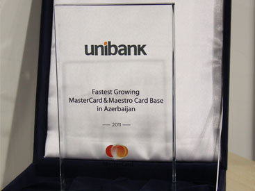 "Unibank" получил престижную награду "Mastercard İnternational"
