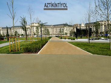 Впервые в Азербайджане цветной асфальт от компании "Aztikintiyol" - ФОТО