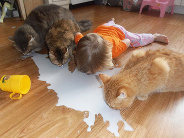 15 детей, которые все повторяют за животными - ФОТО