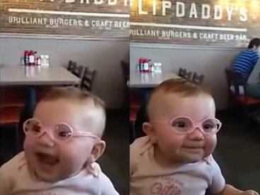 Девочка впервые в жизни четко увидела родителей - ВИДЕО