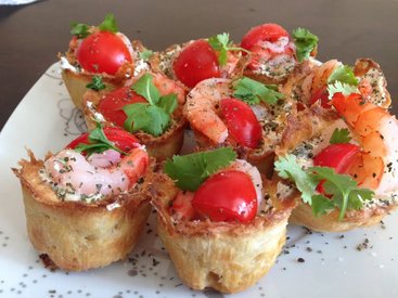 Тарталетки с креветками и сливочным сыром - Пошаговый рецепт - ФОТО