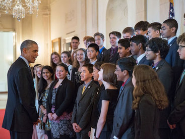 Азербайджанский вундеркинд встретился с Бараком Обамой - ФОТО