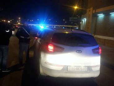 Polisin maşını cərimə meydançasına salındı - FOTO