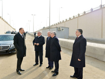 Президент Ильхам Алиев ознакомился с ходом строительных работ на дорожных узлах на проспекте Зии Буниятова - ОБНОВЛЕНО - ФОТО