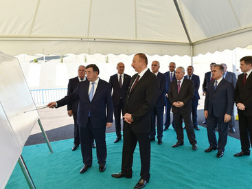 Президент Ильхам Алиев принял участие в церемониях подачи воды для орошения из канала Тахтакерпю-Джейранбатан в Хызинском и Сиязаньском районах - ОБНОВЛЕНО - ФОТО