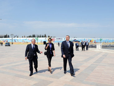 Президент Ильхам Алиев и его супруга Мехрибан Алиева приняли участие в открытии новопостроенной части Приморского национального парка - ФОТО