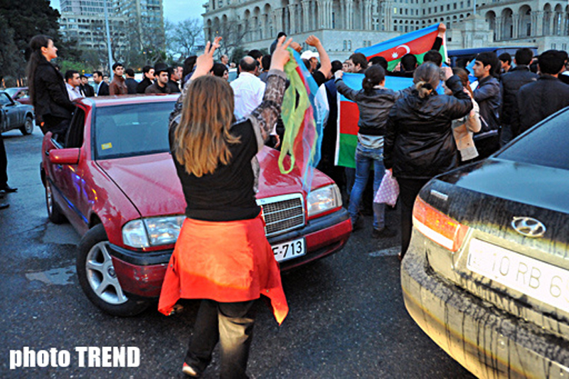 В Азербайджане празднуют победу на "Евровидении" - ОБНОВЛЕНО - ФОТО - ВИДЕО
