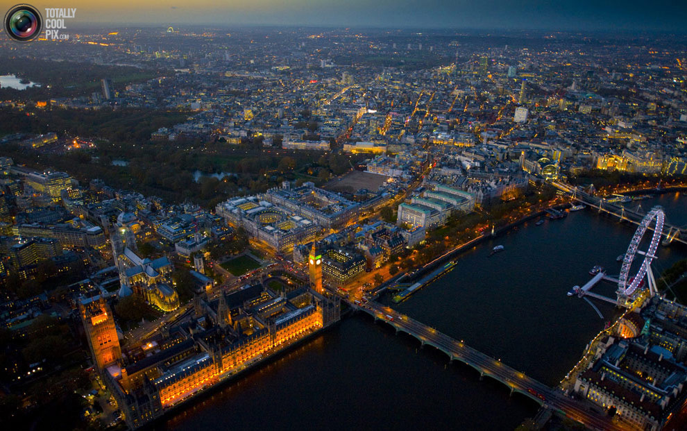 Ночной Лондон: вид с воздуха - ФОТОСЕССИЯ
