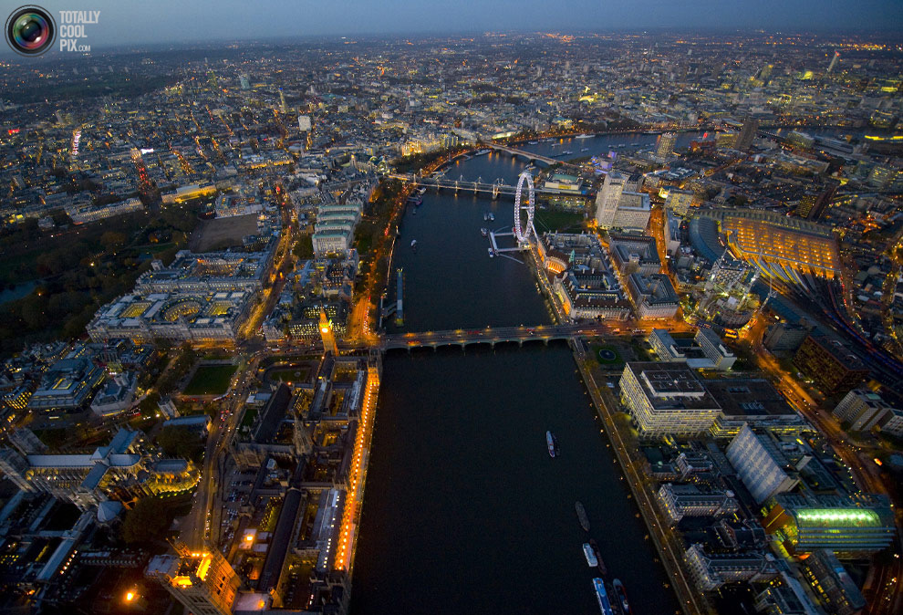Ночной Лондон: вид с воздуха - ФОТОСЕССИЯ