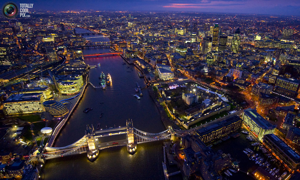 Ночной Лондон: вид с воздуха - ФОТОСЕССИЯ