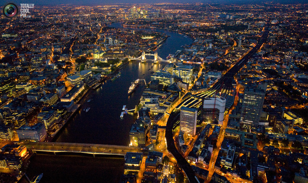 Ночной Лондон: вид с воздуха - ФОТОСЕССИЯ