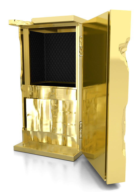 Роскошный золотой сейф в интерьере - ФОТО