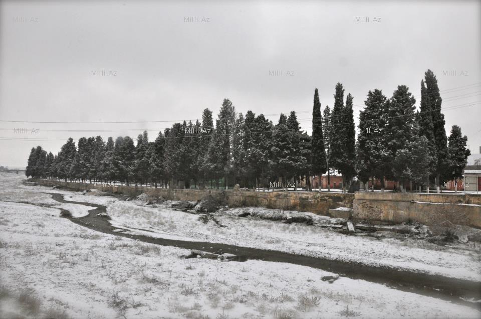 Снежные зарисовки Гянджи - ФОТО