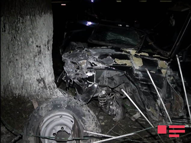 В Загатале водитель попал в ДТП на угнанном автомобиле - ОБНОВЛЕНО - ФОТО - ВИДЕО