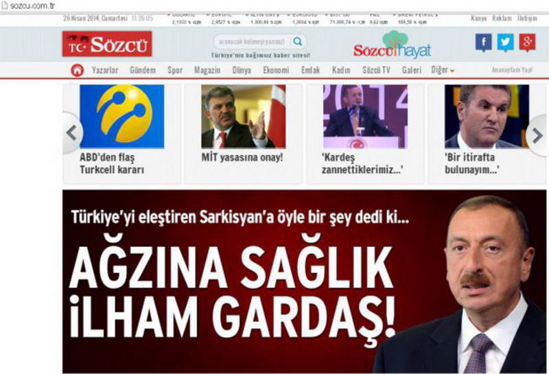 Главная новость турецких СМИ: весомый ответ Президента Азербайджана Ильхама Алиева Сержу Саргсяну - ФОТО