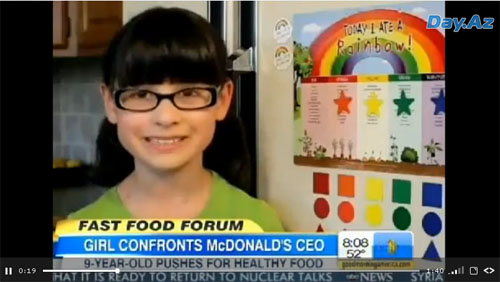 Школьница пристыдила главу компании "McDonald's" - ВИДЕО