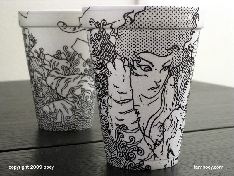 "Картинная галерея Day.Az": Рисунки на кофейных стаканчиках - ФОТО