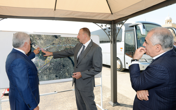 Президент Ильхам Алиев ознакомился с ходом работ по строительству Олимпийского стадиона, ряда дорожных объектов и восстановлению экосреды озера Беюкшор - ОБНОВЛЕНО - ФОТО