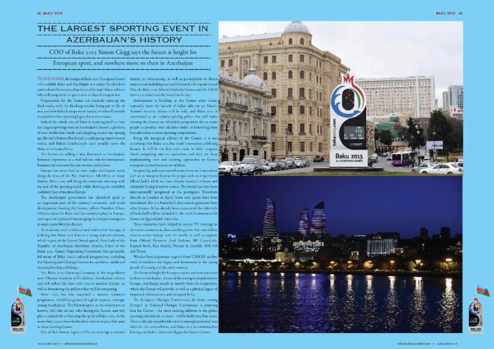 Известный журнал посвятил номер Евроиграм "Баку-2015" - ФОТО
