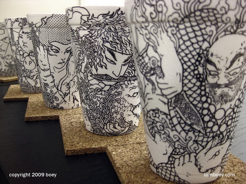 "Картинная галерея Day.Az": Рисунки на кофейных стаканчиках - ФОТО