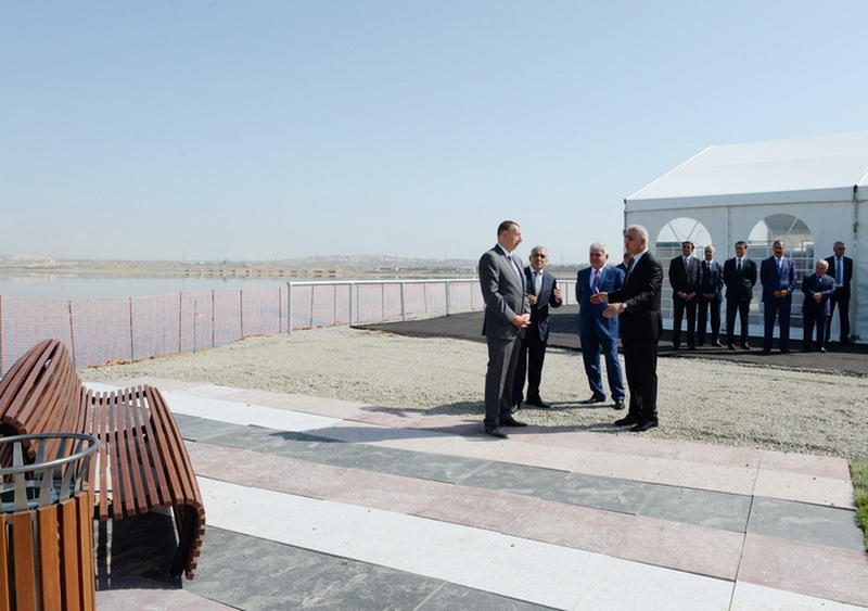 Президент Ильхам Алиев ознакомился с ходом работ по строительству Олимпийского стадиона, ряда дорожных объектов и восстановлению экосреды озера Беюкшор - ОБНОВЛЕНО - ФОТО