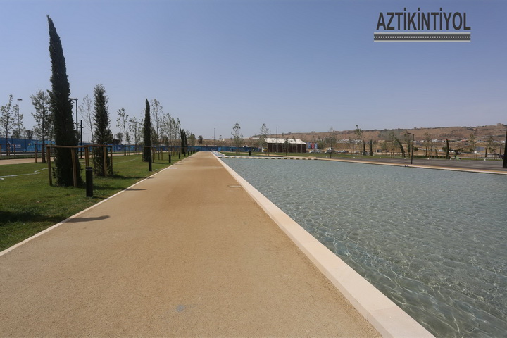 Впервые в Азербайджане цветной асфальт от компании "Aztikintiyol" - ФОТО