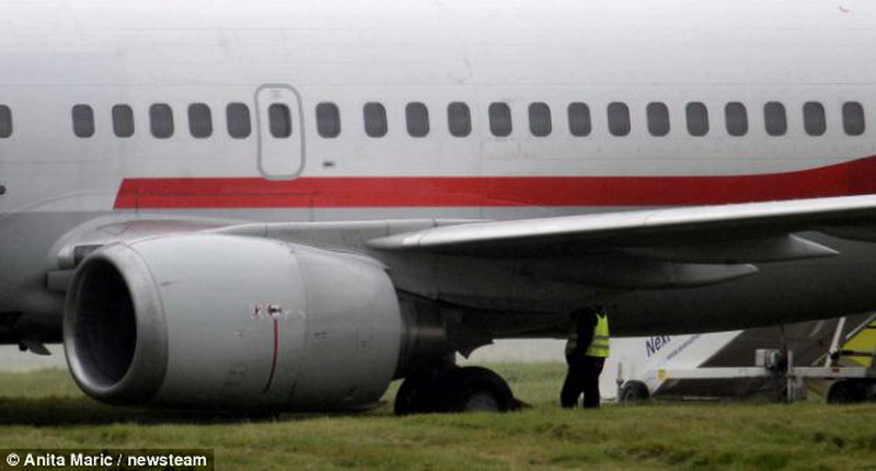 В США самолет выкатился за взлетную полосу - ФОТО