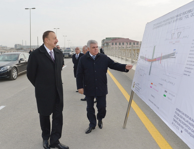 Президент Ильхам Алиев ознакомился с ходом строительных работ на дорожных узлах на проспекте Зии Буниятова - ОБНОВЛЕНО - ФОТО