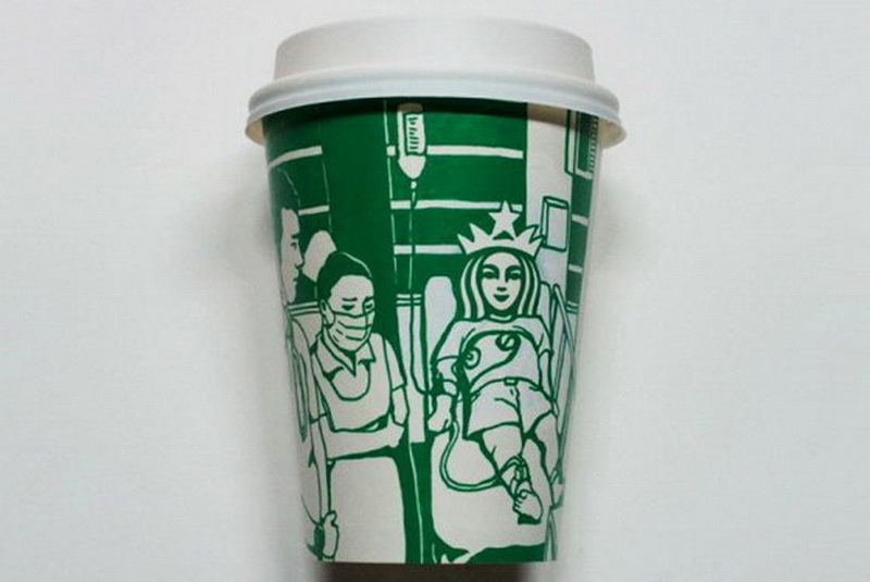"Картинная галерея" Day.Az: Искусство из стаканчиков Starbucks - ФОТО