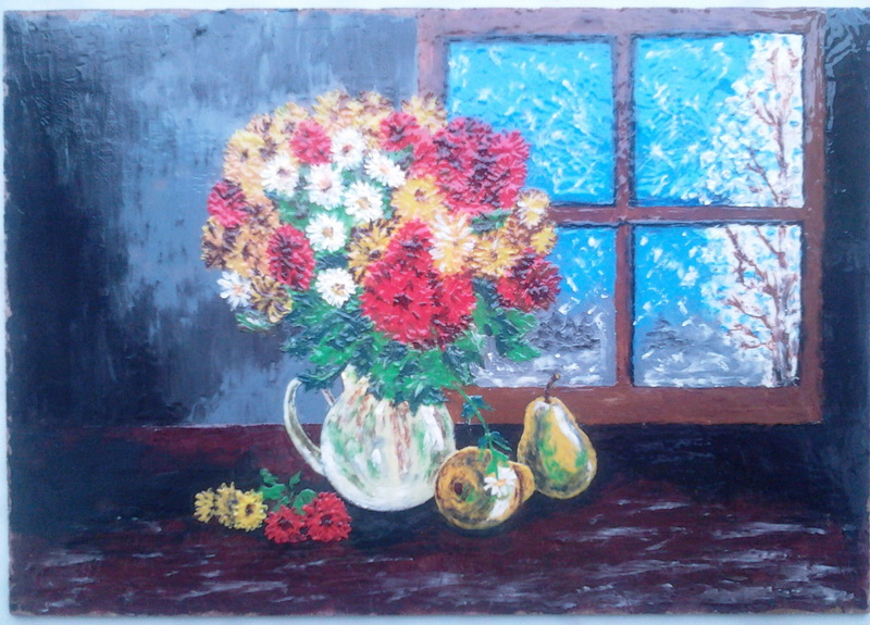 "Картинная галерея Day.Az": Интересные работы со цветной солью и пластилином - ФОТО