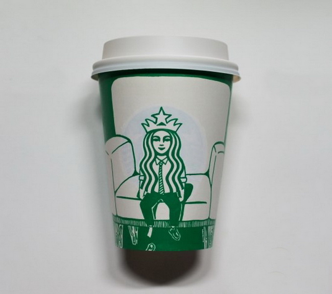 "Картинная галерея" Day.Az: Искусство из стаканчиков Starbucks - ФОТО