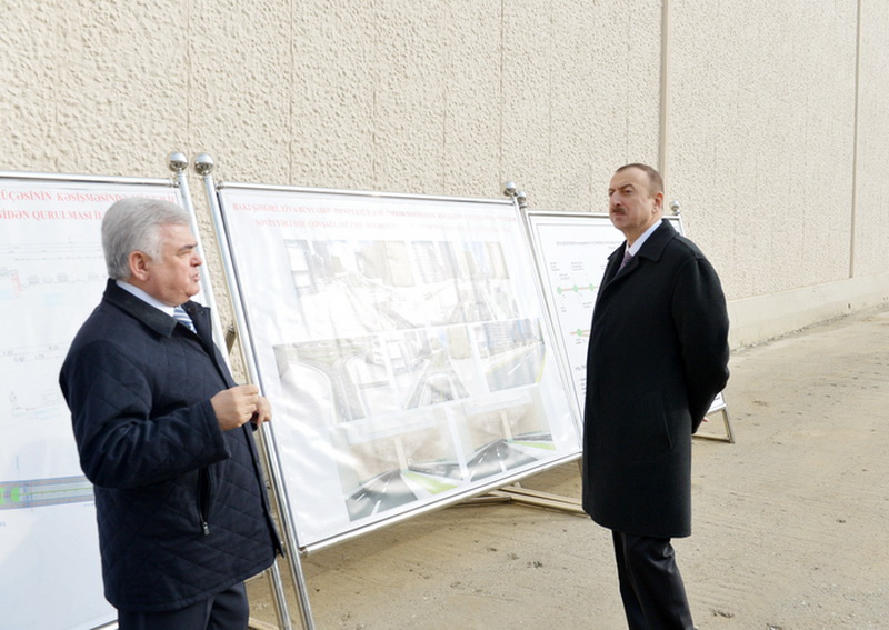 Президент Ильхам Алиев ознакомился с ходом строительных работ на дорожных узлах на проспекте Зии Буниятова - ОБНОВЛЕНО - ФОТО