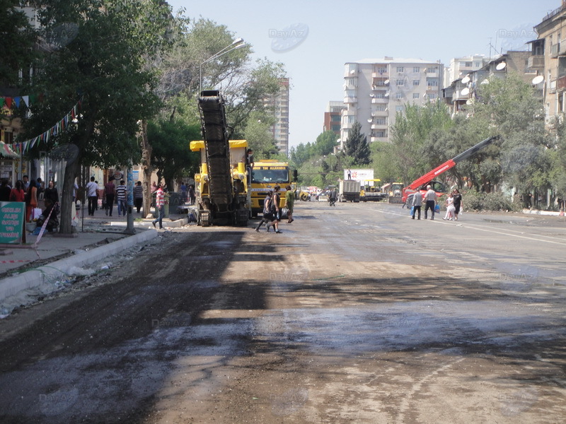 На одной из центральных улиц Баку начался ремонт - ОБНОВЛЕНО - ФОТО