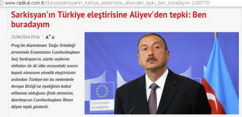 Главная новость турецких СМИ: весомый ответ Президента Азербайджана Ильхама Алиева Сержу Саргсяну - ФОТО