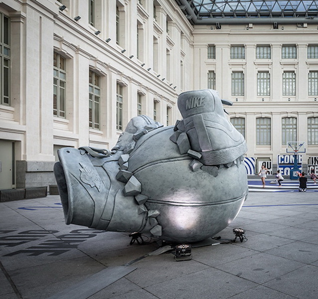 "Картинная галерея" Day.Az: Скульптура из кроссовок и баскетбольного мяча - ФОТО