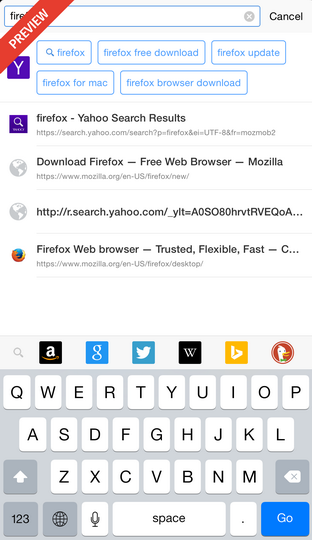 Новая бета-версия браузера Firefox для iOS - ФОТО