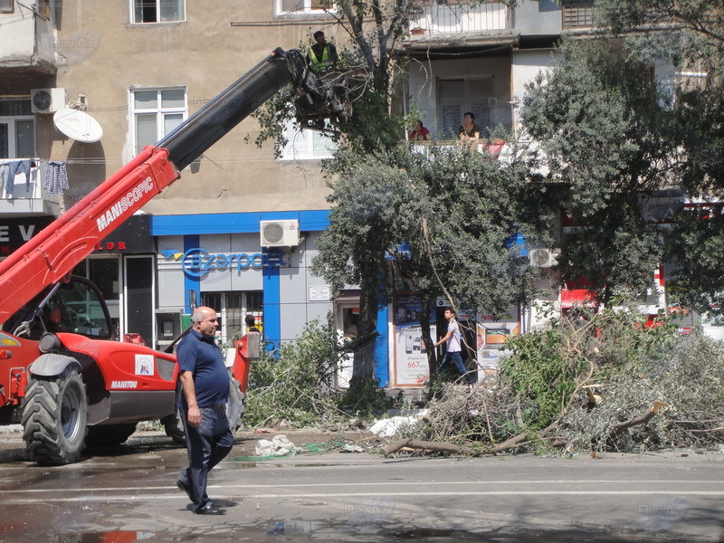 На одной из центральных улиц Баку начался ремонт - ОБНОВЛЕНО - ФОТО