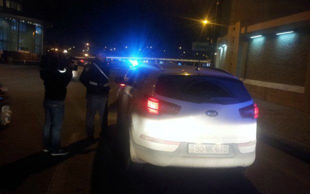 Polisin maşını cərimə meydançasına salındı - FOTO