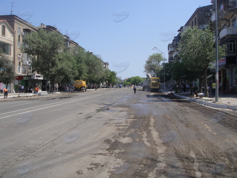 На одной из центральных улиц Баку начался ремонт - ОБНОВЛЕНО - ФОТО