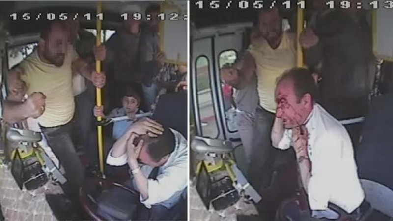 Разъяренный пассажир избил водителя автобуса - ФОТО