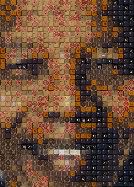 Удивительные портреты Нельсона Манделы из клавиш - ФОТО