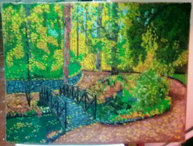 "Картинная галерея Day.Az": Интересные работы со цветной солью и пластилином - ФОТО