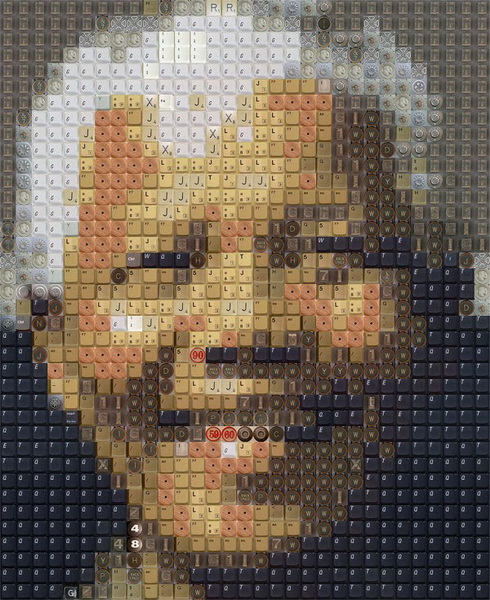 Удивительные портреты Нельсона Манделы из клавиш - ФОТО